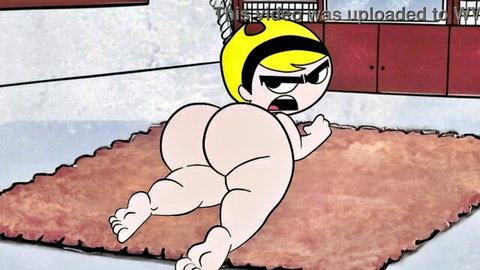 Cartoon blonde Mandy with huge ass exposed in babysitting scene