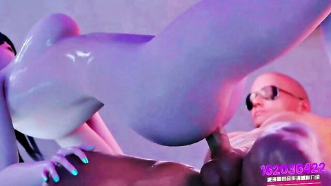 Kenyanpon in shiny latex cowgirl, intense thrusting and creampie sex