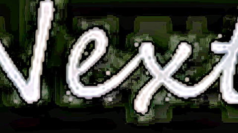 Glowing white 'NEXT' neon text repeated on black background