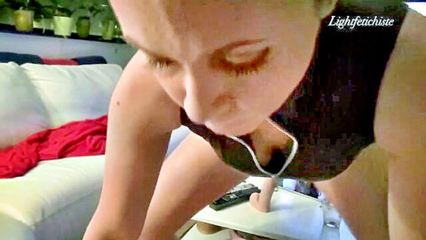 MILF with ruined makeup and open mouth craving cock in intense close-up