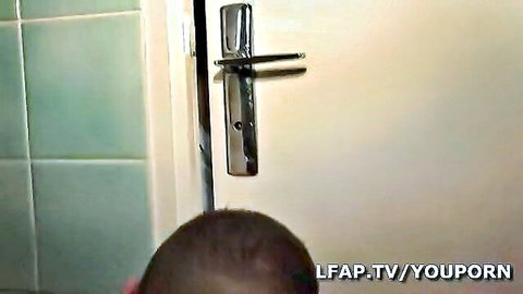 French redhead in leather outfit door tease preview
