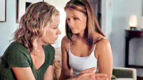 Diane Gaidry and Erin Kelly in intimate lesbian scene from Loving Annabelle movie