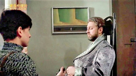 Young Asian man chats with older bearded guy in robe in sexy Asian film