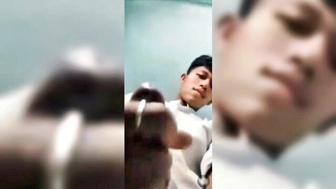 Cute Indian guy in white shirt, smiling selfie preview for uncut cum video