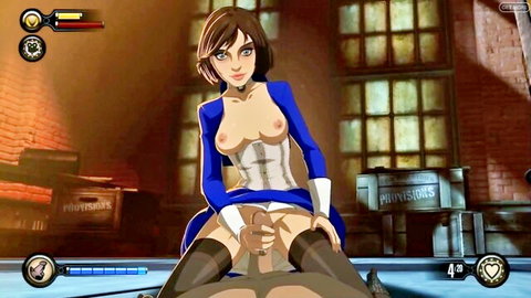 Elizabeth from Bioshock rides cock cowgirl style in explicit intimate scene