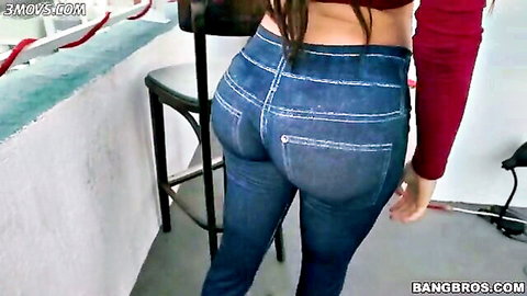 Julianna Vega in tight jeans highlighting her massive Latina ass