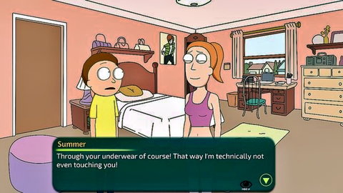 Summer in underwear teases Morty in Rick and Morty adult parody animation