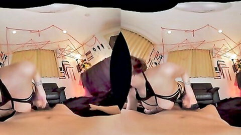 Japanese teen in black lingerie bent over doggy style exposing shaved pussy and ass for rough fuck