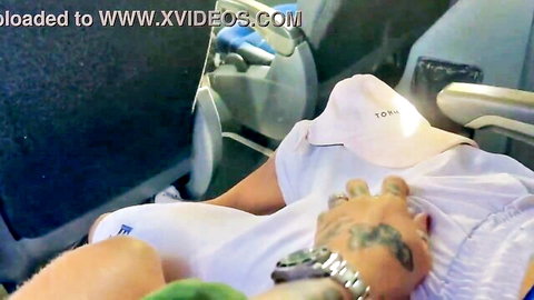Step cousin's hand slides down leg in airplane, arousing during beach trip