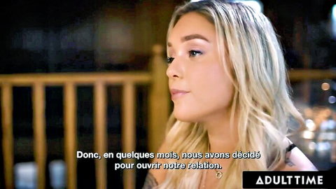 Kali Roses seductive glance in Adult Time lesbian tease with French subtitles