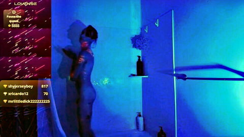 Nude trans babe in shower showing wet ass and curves on amateur webcam stream
