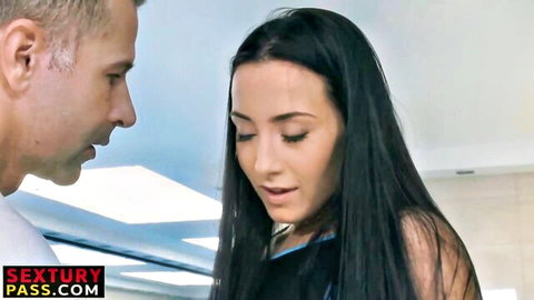 Denisa Deen seduces her swimming coach in intimate poolside moment