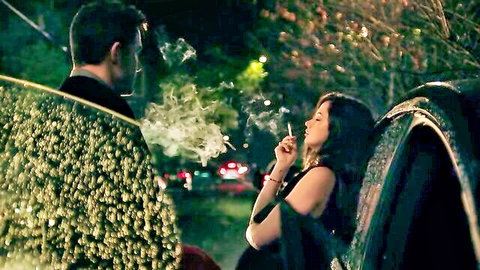 Ana de Armas in Deep Water 2022 hot cleavage smoking scene