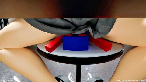 EtherealMold's Isolated Desires 2: Asian woman straddling mechanical sex toy in upskirt pose