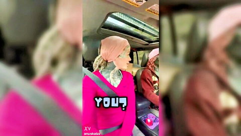 Hijab women in car confronted by police, teasing adult scenario