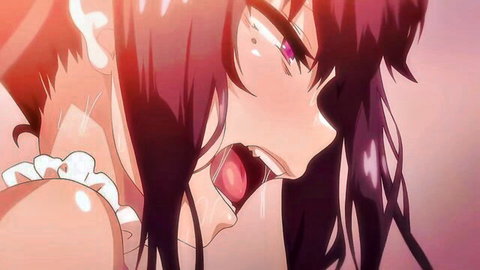 Busty anime girl with ahegao face moaning in ecstasy, drooling
