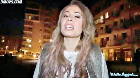 Carmel Anderson moaning passionately outdoors at night