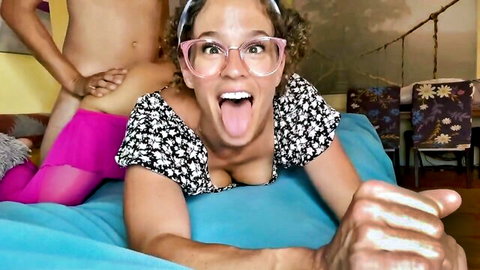 VibeWithMommy ahegao face in rough anal sex with big cock pounding