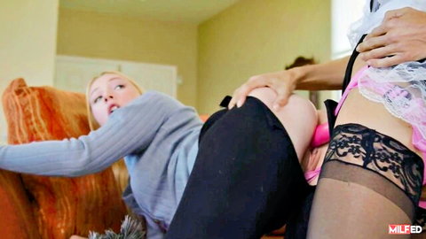 Dixie Lynn toy penetrated by Shay Sights in hot FFM threesome