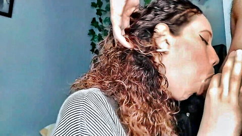 Leah Lovett deepthroating Oliver Rizzo in intense oral scene