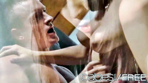 Holly Michaels' big tits pressed against TJ Cummings in intense pounding scene