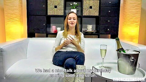 Belle Claire in amateur casting talk about birthday, blonde beauty