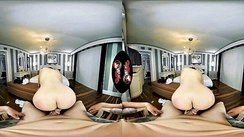 Kourtney Love nude from behind in elegant doggy pose, VR view