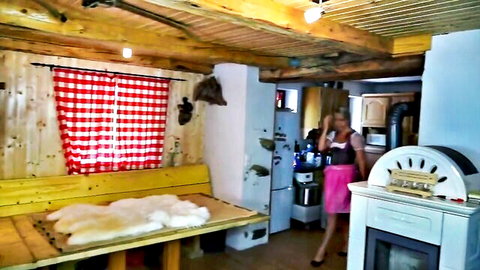 Hot blonde MILF in sexy skirt talking on phone before amateur gangbang