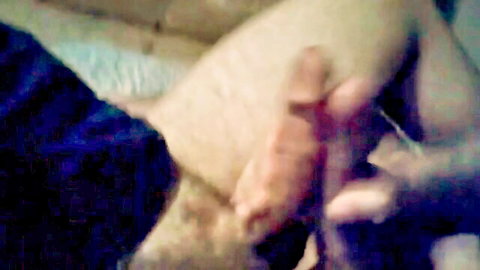 Blurry close-up of penis comparison and frotting in fattest cock challenge