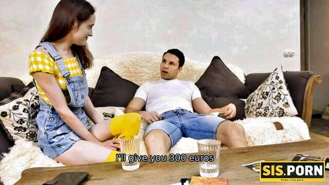 Sister-in-law in overalls tempted by brother-in-law's 500 euro sex offer