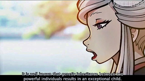 Anime girl with long pale hair in dramatic profile from Porn Banging Arc Video