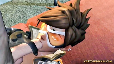 McCree blowjob scene in Overwatch uncensored hentai