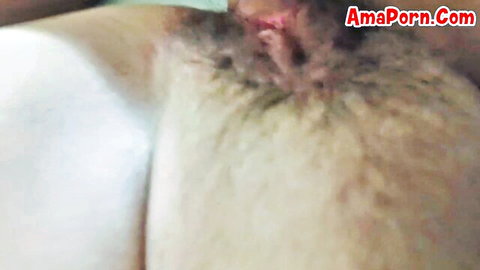Amateur couple close-up blowjob with visible pubic hair