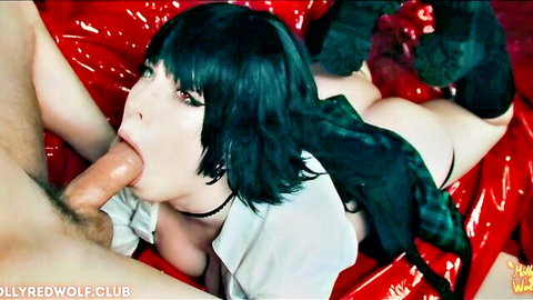 Petite Asian schoolgirl with short black hair gives intense blowjob in uniform