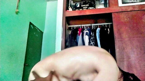 Trans woman bends over exposing ass in homemade anal sex video thumbnail