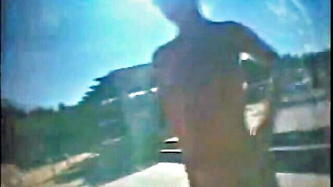 Blurry outdoor shot of sweet blonde showing blowjob and cock riding skills