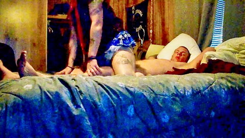 Tattooed couple rough sex big cock cowgirl ride