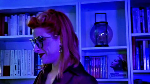 Little Foxy, 31yo redhead with glasses in seductive library pose