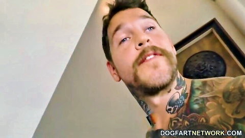 Misty Stone interracial scene with tattooed white stud, Dogfart Network