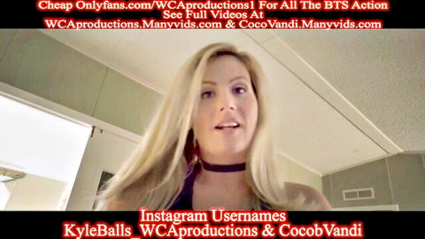 Blonde MILF Coco Vandi seductive close-up with open mouth