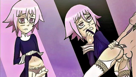 Futa Crona with pink hair pleasures Maka in explicit Soul Eater hentai