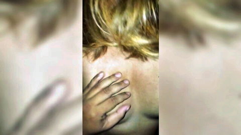Viral blonde Pinay back view with hand gripping bare shoulder