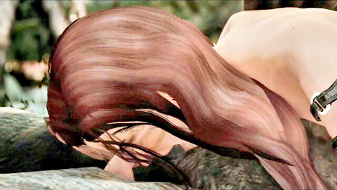 Aela the Fearless Companion nude bent over in cave