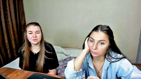 SinthiaMars with brunette friend in casual MyFreeCams webcam session, relaxed vibes