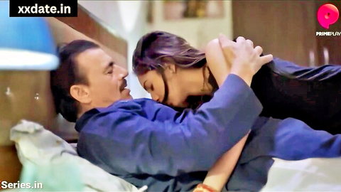 Indian couple in passionate kiss from erotic movie
