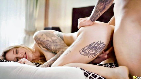 Ivy Maddox in intimate tattooed couple sex on bed