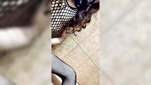 jacocxxi teasing in see-through mesh top and gray pants solo