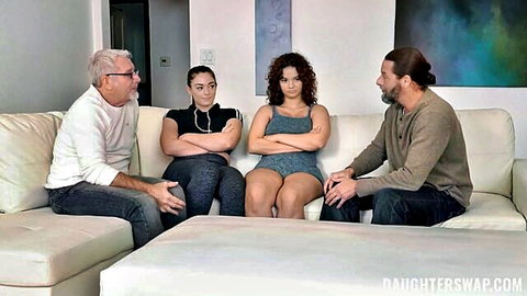 Crystal Chase in daughter swap creampie scene with older men