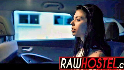 Tattooed brunette slut ready for sloppy blowjob in car