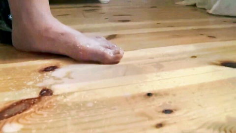 Emma and Katarina lesbian BDSM lactating scene with wet foot fetish play